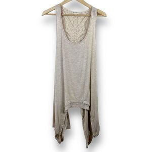 Love‎ On A Hanger Women's Size L Sleeveless Laggenlook Top Beige And Lace Tank
